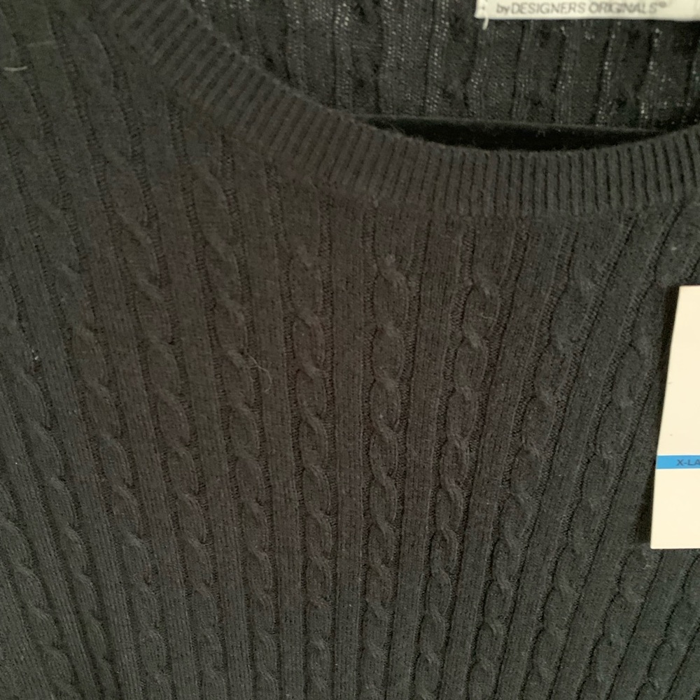 NWT- Womens Black Cable Knit Sweater- size XL - Picture 5 of 7